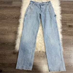 Abercrombie & Fitch Womens Curve Love Carpenter Jeans Size 27/4L Button Fly